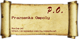 Prazsenka Ompoly névjegykártya